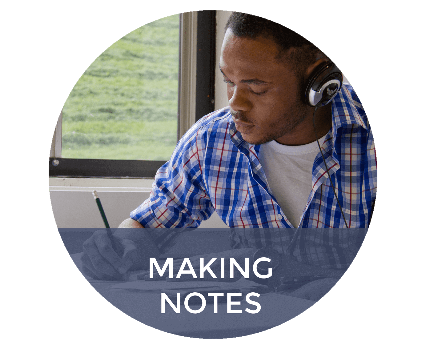 Image of a student making notes