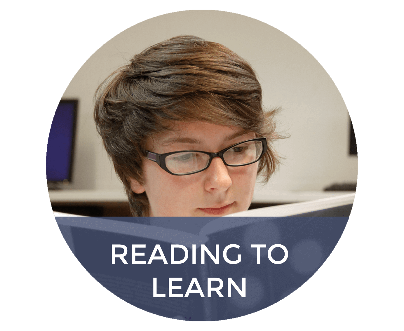 Image of a student reading a book