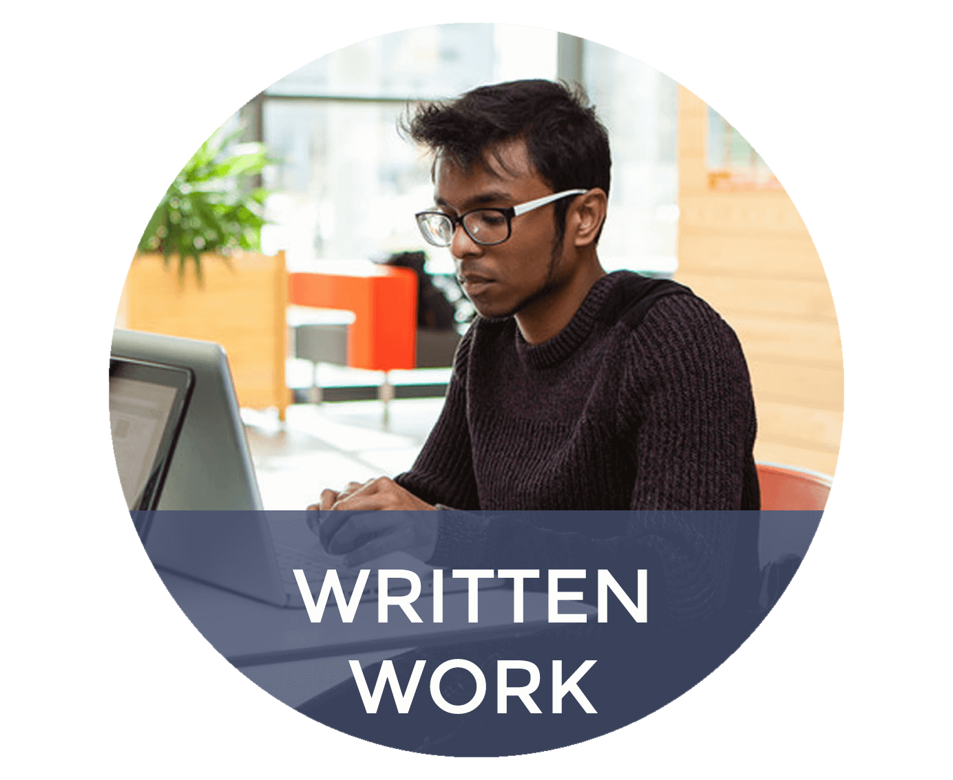 Image of a student working at a computer